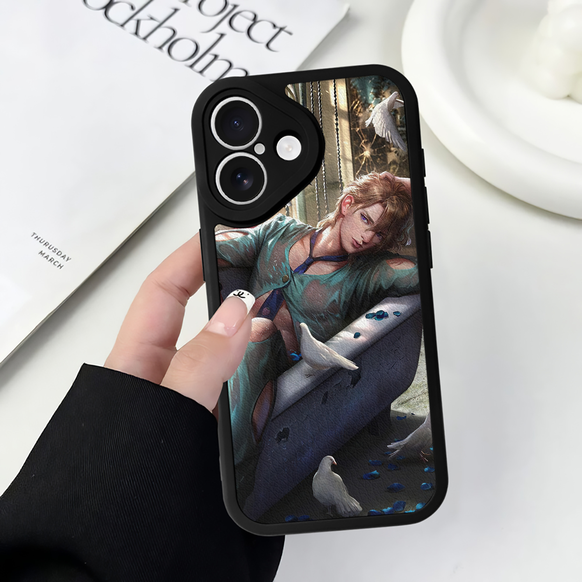 （画像用） ジョジョの奇妙な冒険 JoJo's Bizarre Adventure 【iPhone 16シリーズ対応】シリコンスマホケース（レザー調） 材質：シリコン